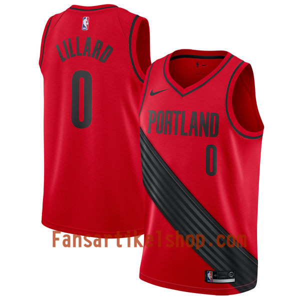 NBA Portland Trail Blazers Trikot Damian Lillard 0 Nike 2017-18 Rot Swingman - Herren
